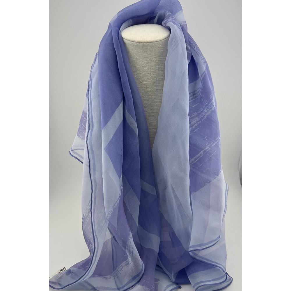 Vintage Vera Neumann Silk Scarf Purple Abstract Print 30x29 Japan Hand Rolled